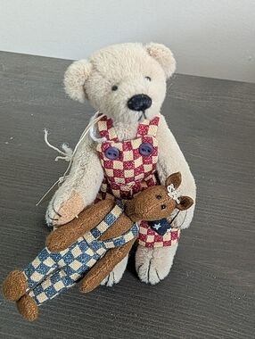 Rare Deb Canham "Zak & Mr H" Miniature Little Gems Teddy Bear